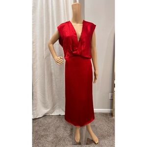 Zara Red Sleeveless 2 piece Skirt and Top